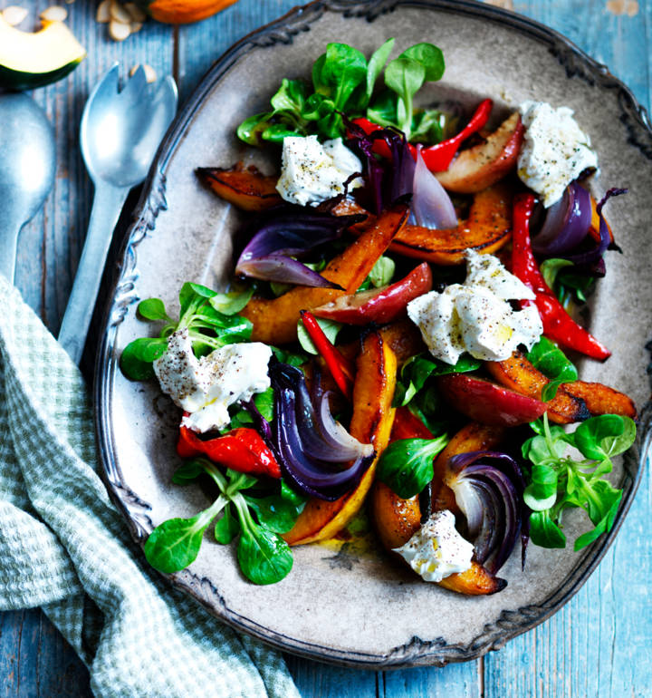 Roasted squash and apple salad with truffled goats' cheese Sainsbury